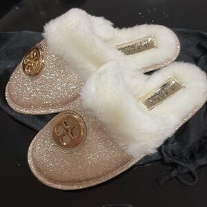 Gold Glitter Slippers